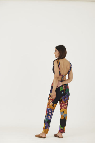 FARAH BLACK BRALETTE & PANTS SET