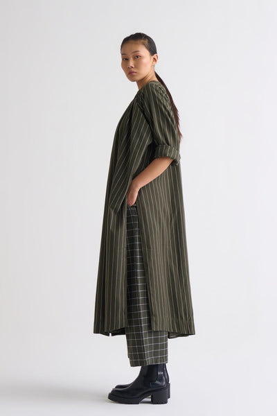 Gather Neck Shirt Co-ord - Olive