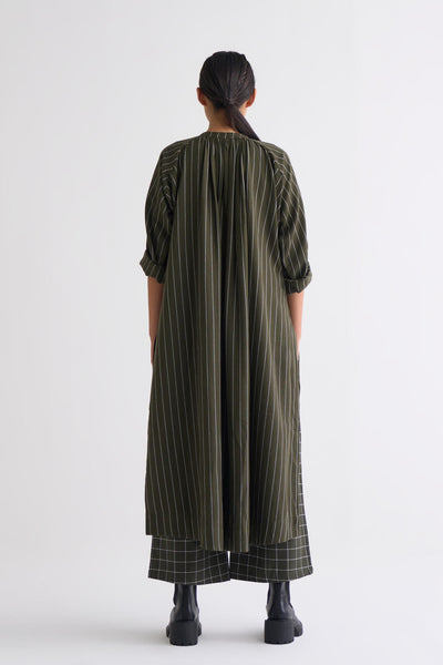 Gather Neck Shirt Co-ord - Olive