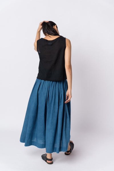 Indigo pleated skirt - Indigo