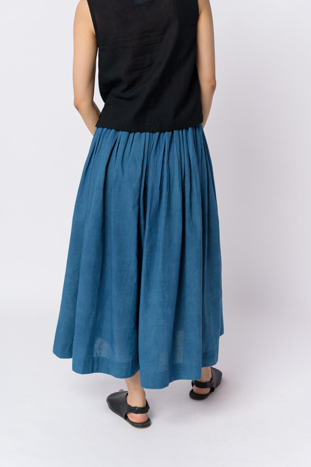 Indigo pleated skirt - Indigo