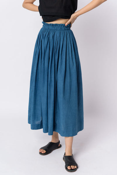Indigo pleated skirt - Indigo