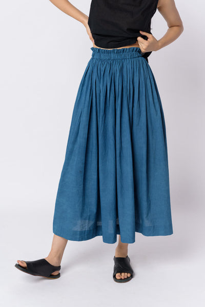 Indigo pleated skirt - Indigo