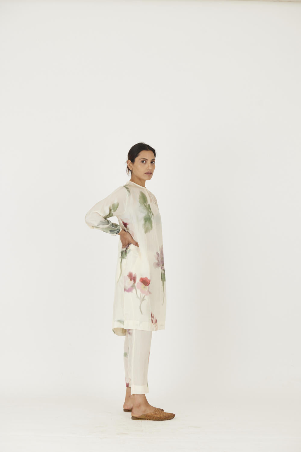 JULIET WHITE SILK KURTA SET