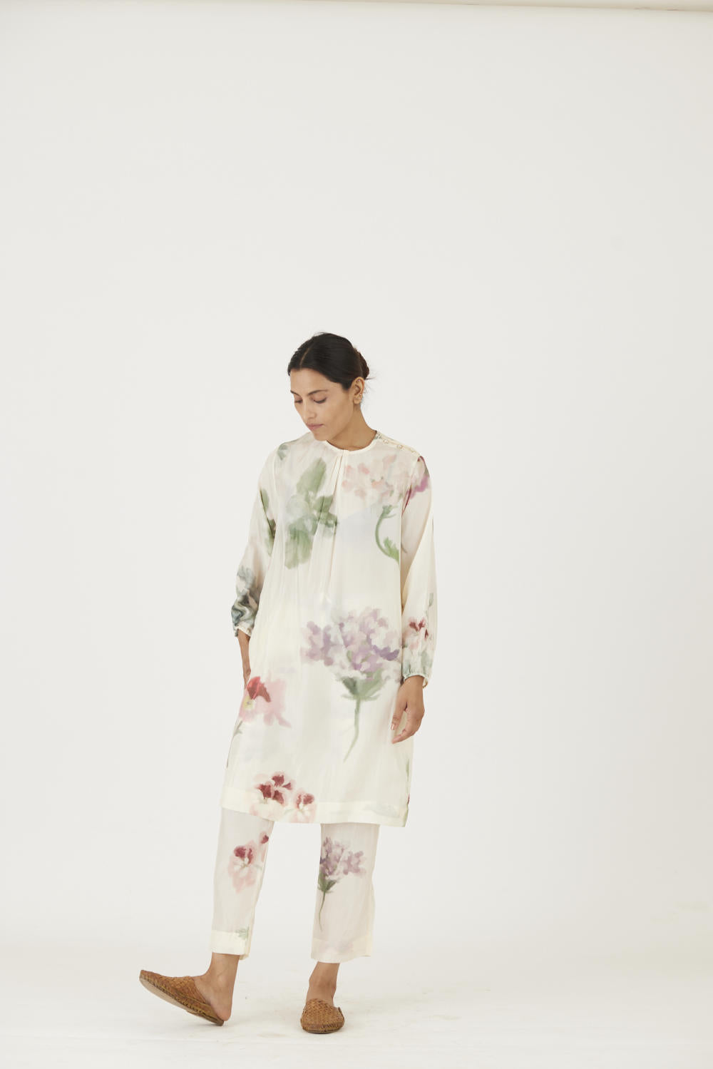JULIET WHITE SILK KURTA SET