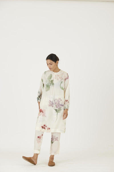 JULIET WHITE SILK KURTA SET