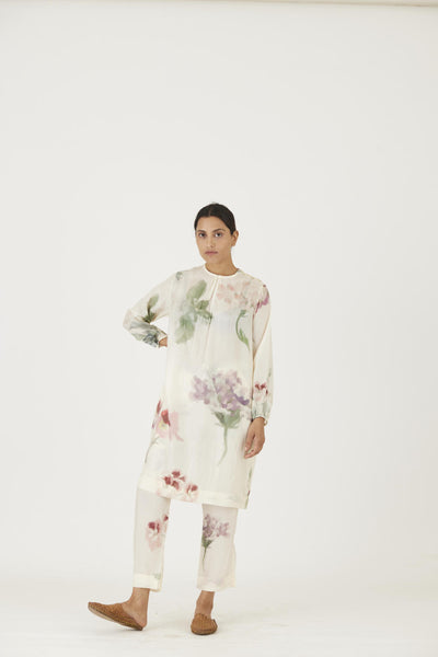 JULIET WHITE SILK KURTA SET