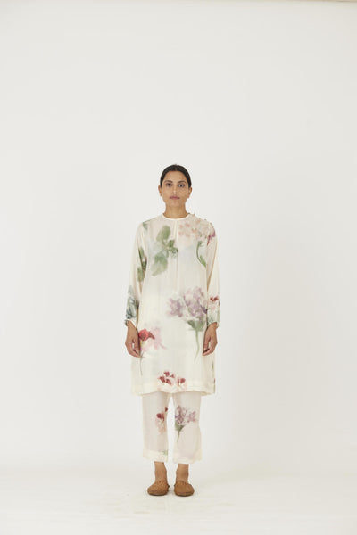 JULIET WHITE SILK KURTA SET