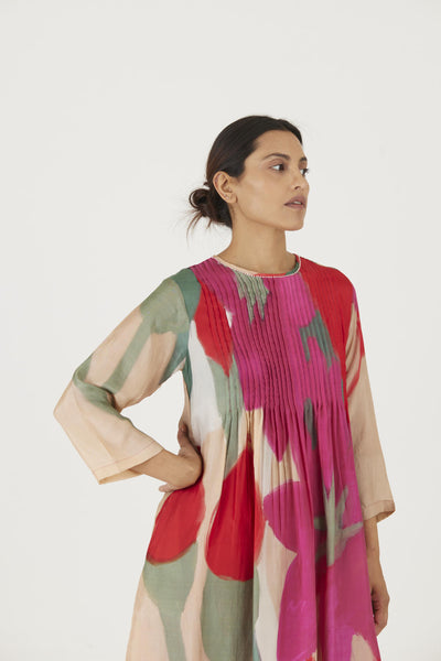 LEI LANI RED PINTUCKS KURTA SET