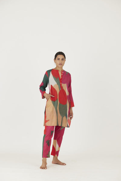 LEI LANI RED SHORT KURTA SET