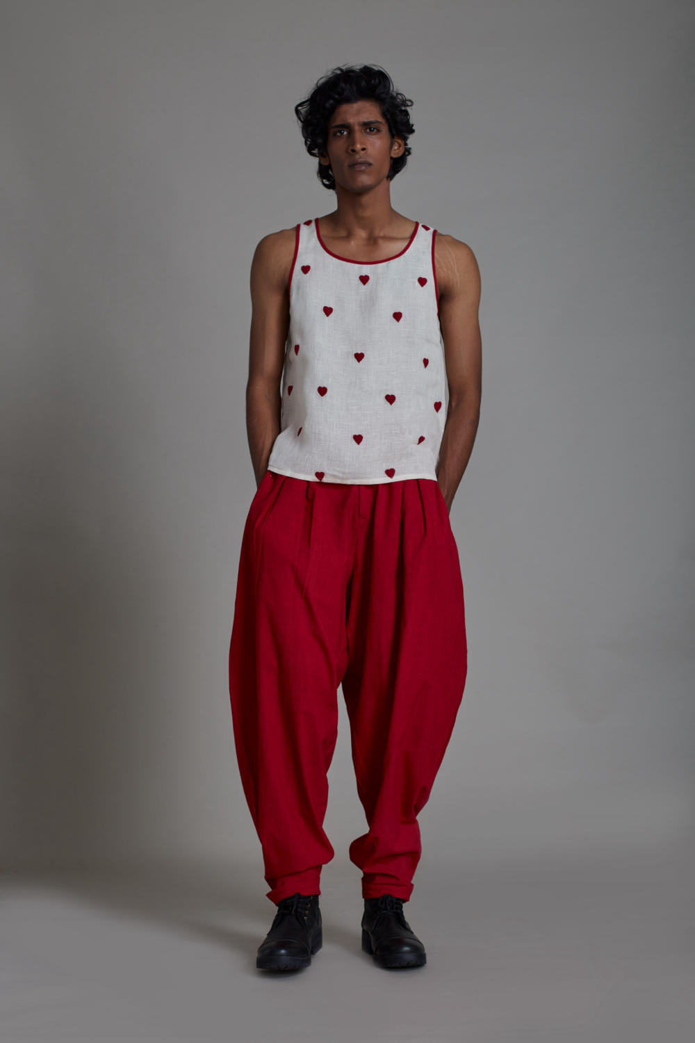 LINEN TANK SET-HEARTS