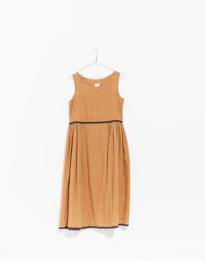 Madras check midi dress - Beige