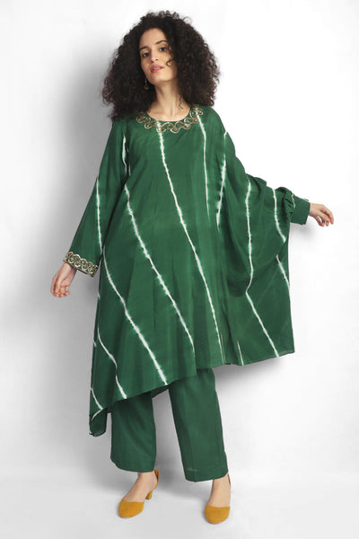 Drape Kurta Coord - Green