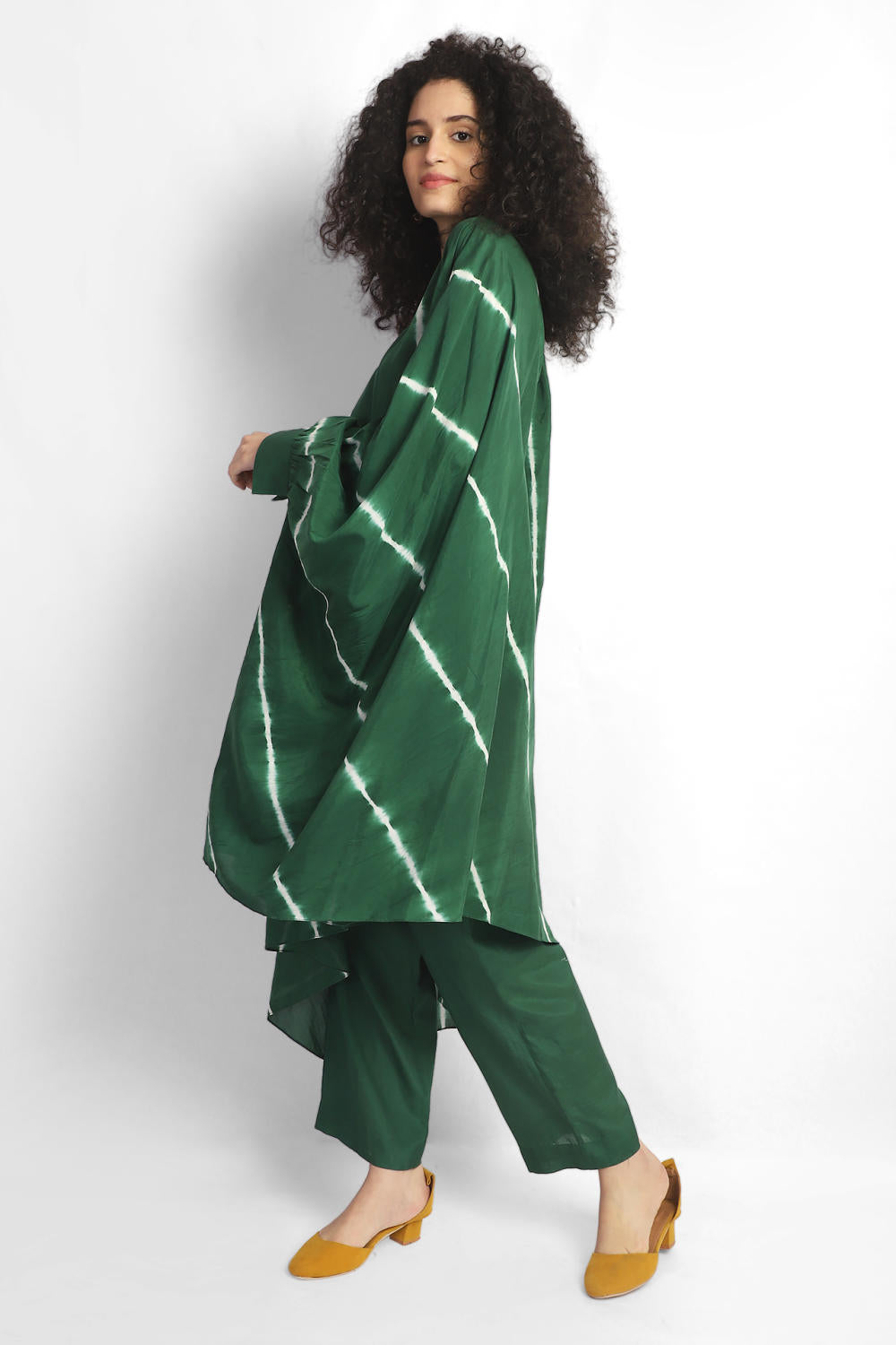 Drape Kurta Coord - Green