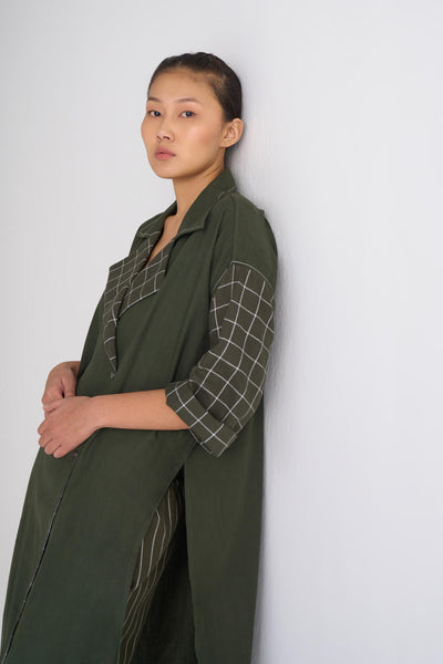 Overlap Kaftaan Co-ord - Olive