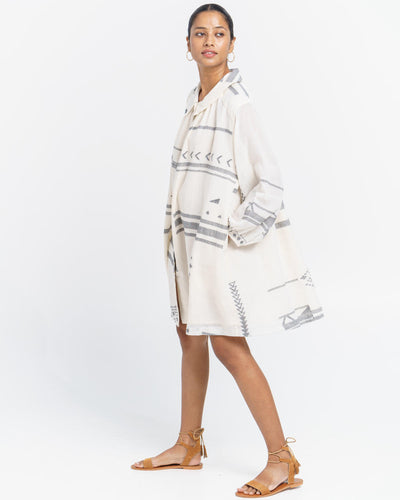 Oversized abstract shirt dress