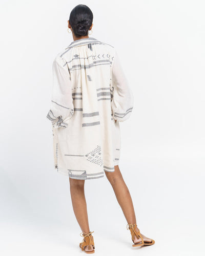 Oversized abstract shirt dress