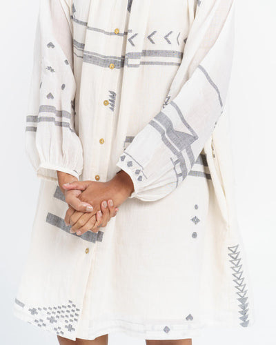 Oversized abstract shirt dress