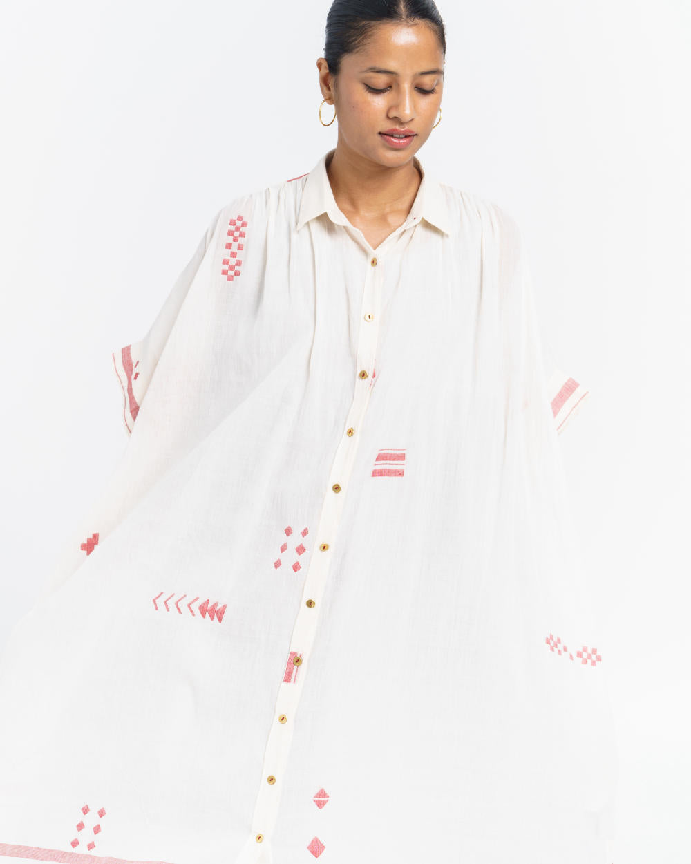 Oversized long shirt dress