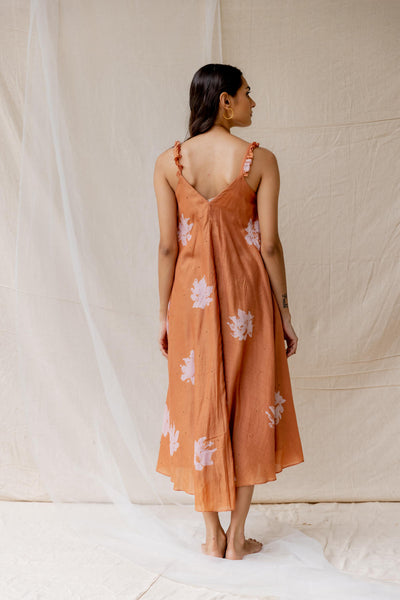 Peony bias dress - dark salmon