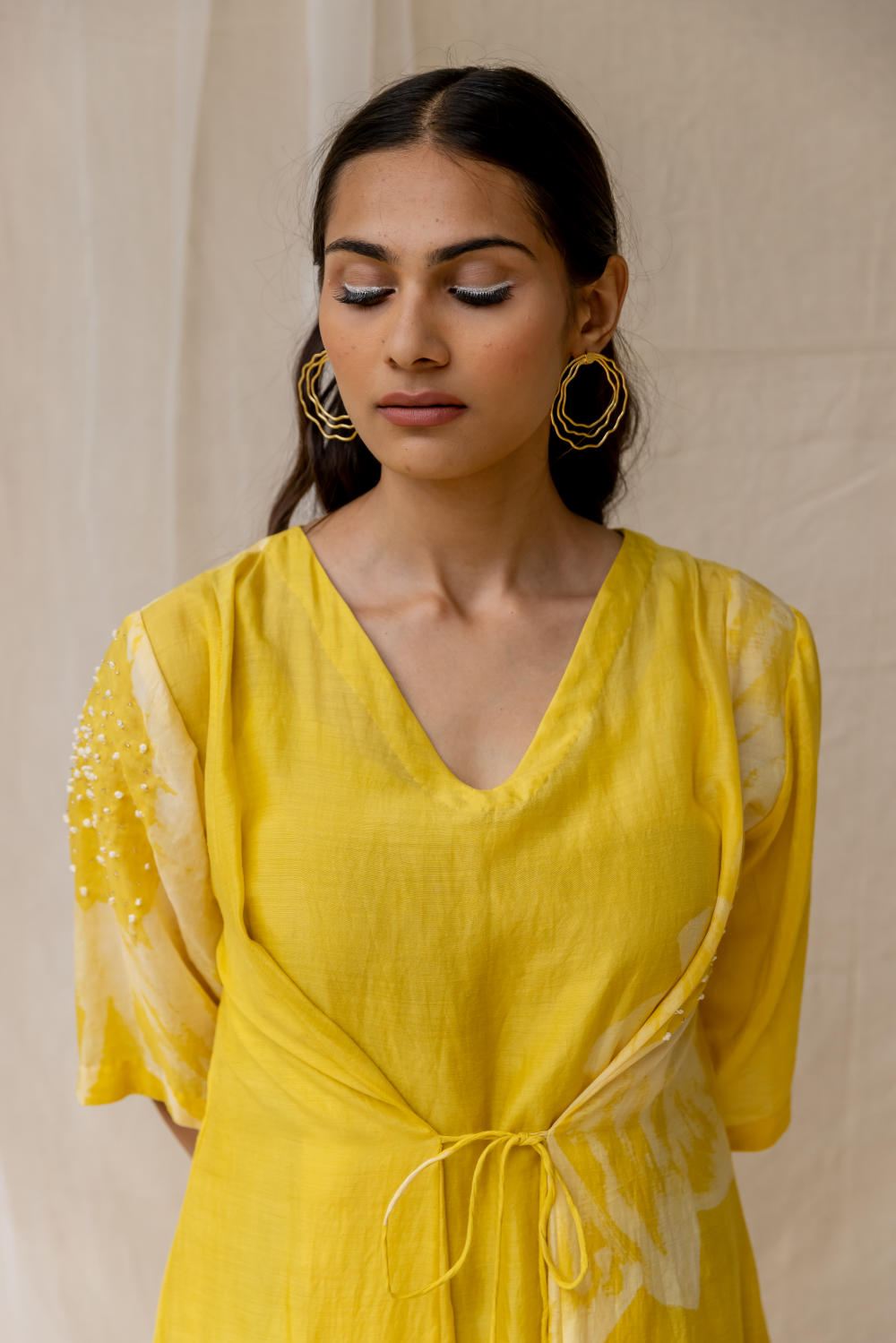 Dainty Daisy dress - yellow - cotton silk