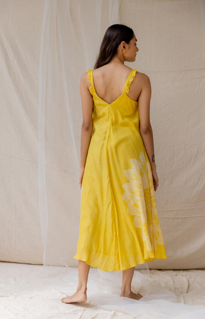 Dancing sunflower dress - yellow