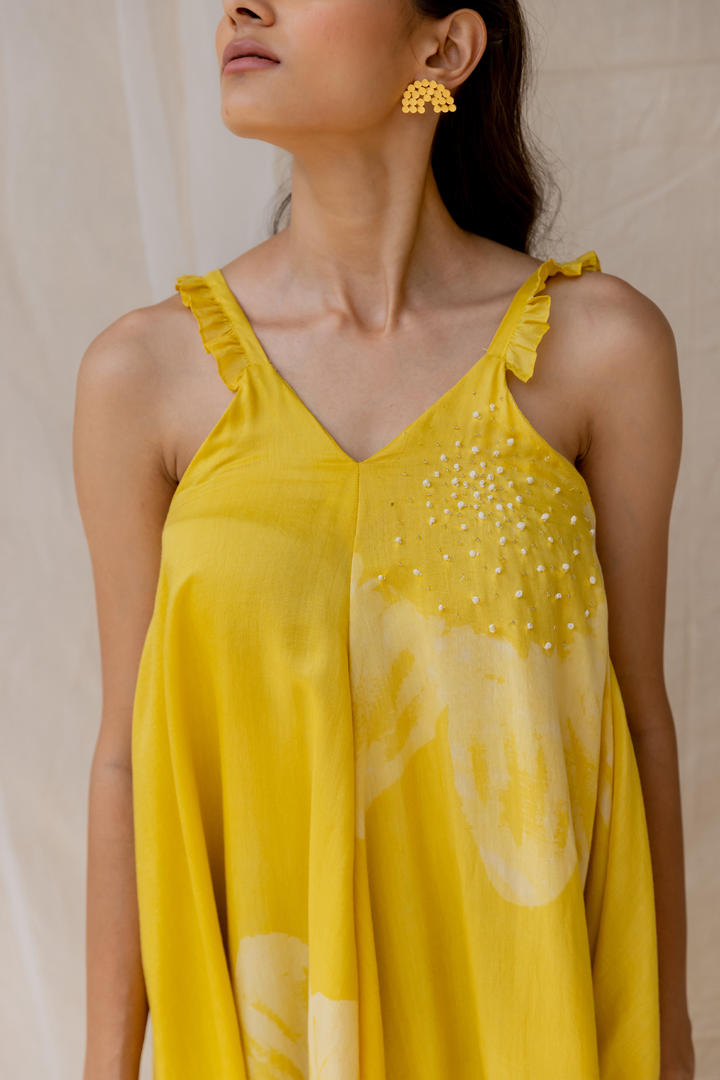 Dancing sunflower dress - yellow