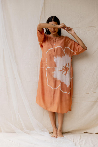 Hibiscus dress - dark salmon