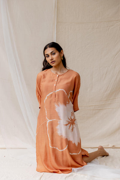 Hibiscus dress - dark salmon