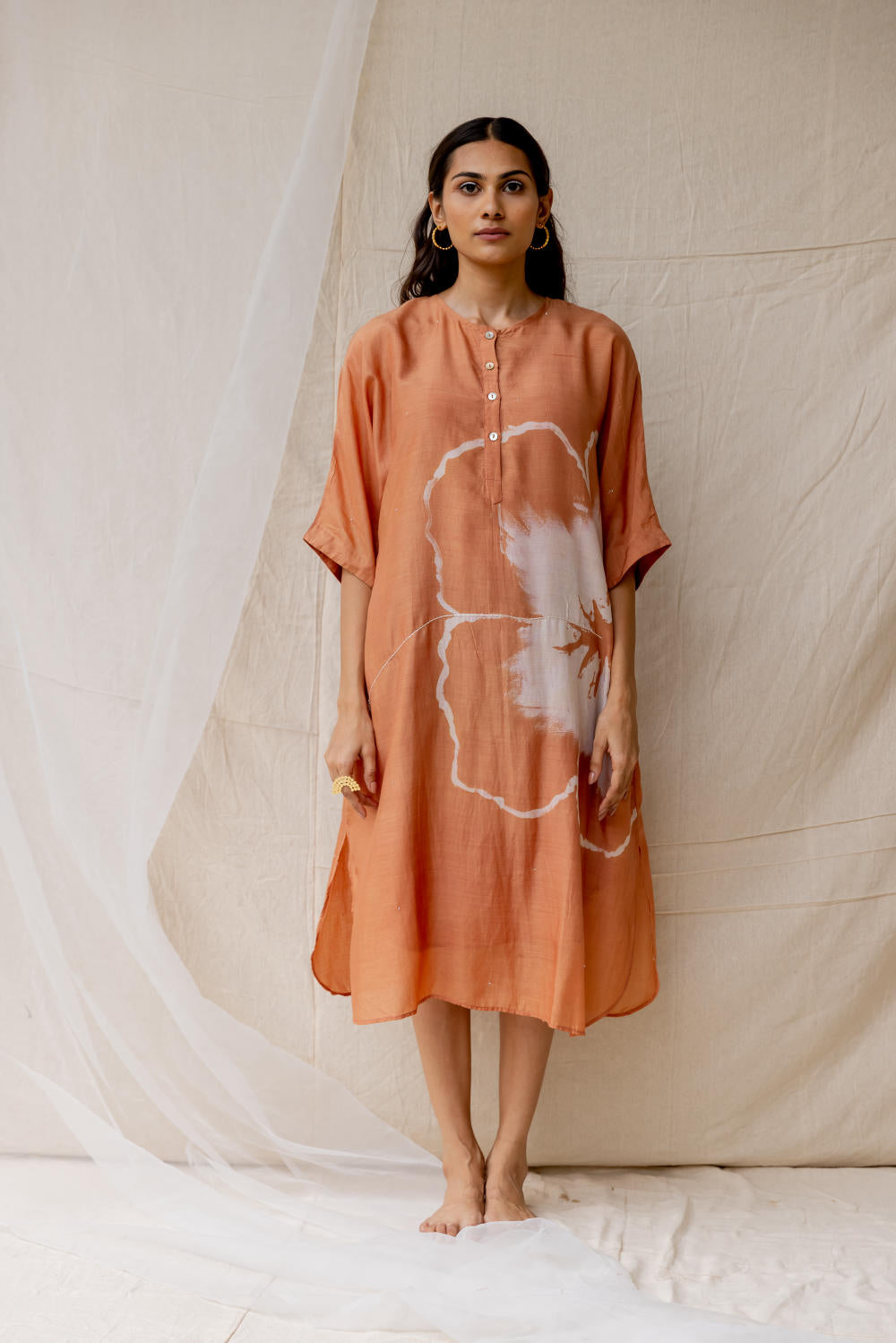 Hibiscus dress - dark salmon