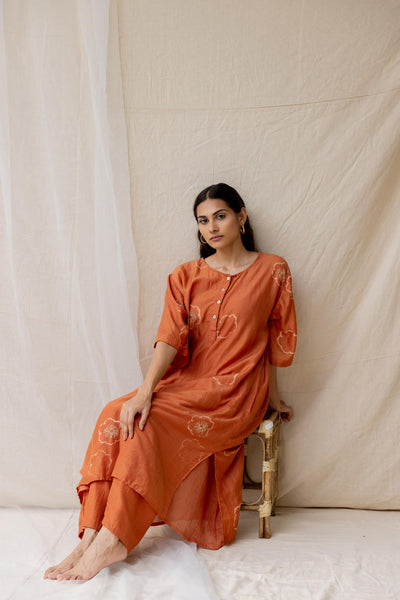 Dramatic poppy co-ord set - Rust