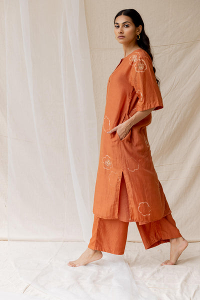 Dramatic poppy co-ord set - Rust