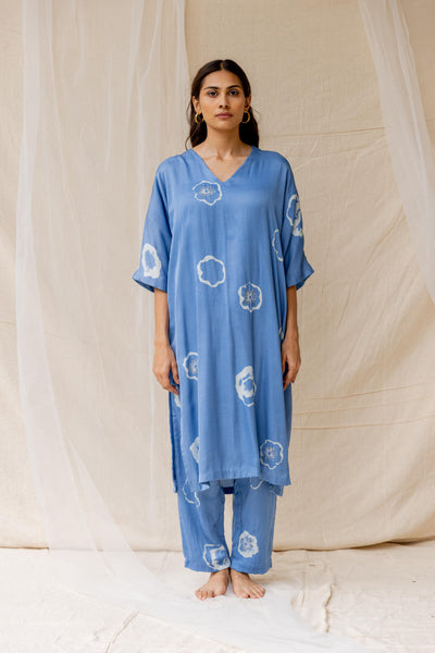 Dramatic poppy co-ord set - deep sky blue