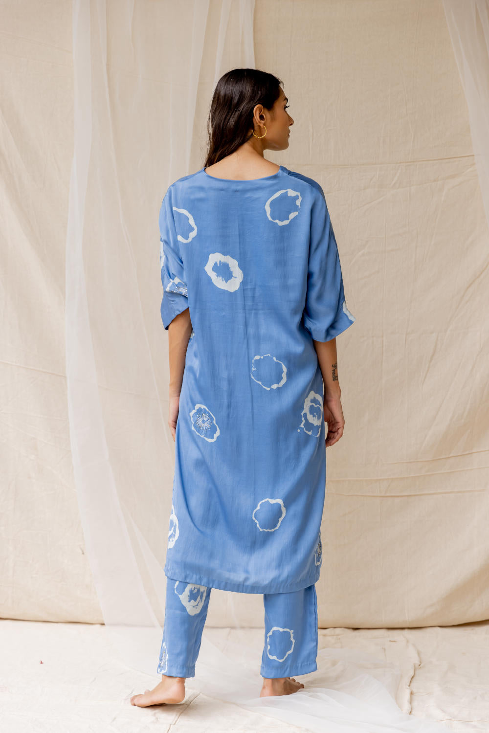 Dramatic poppy co-ord set - deep sky blue