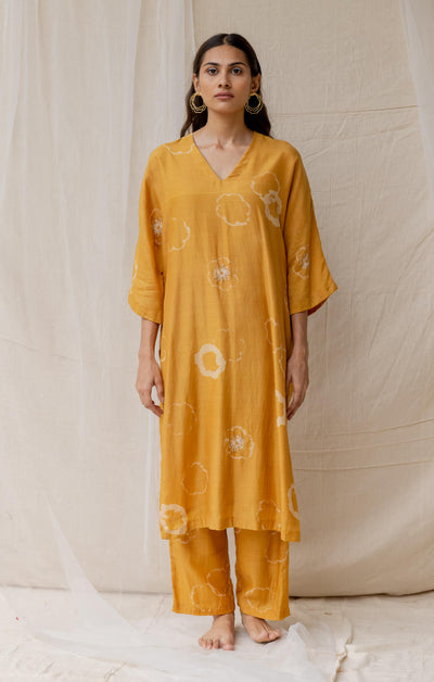 Dramatic poppy co-ord set - mustard