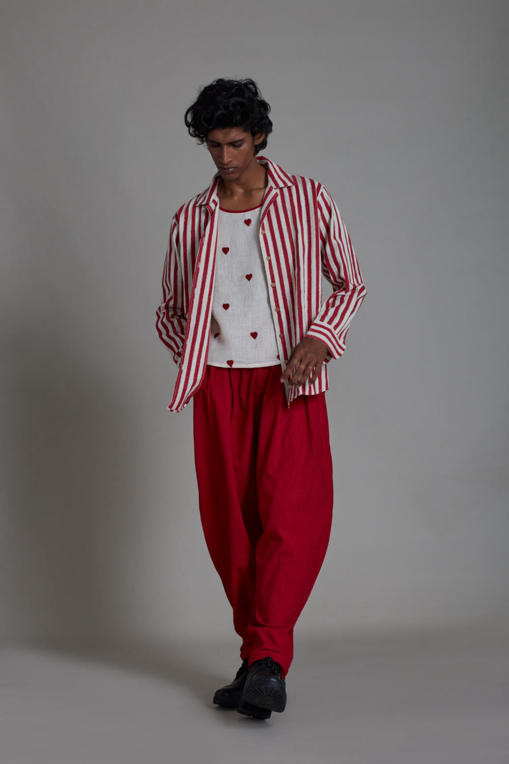 RED STRIPED TAASH SET-3 PCS