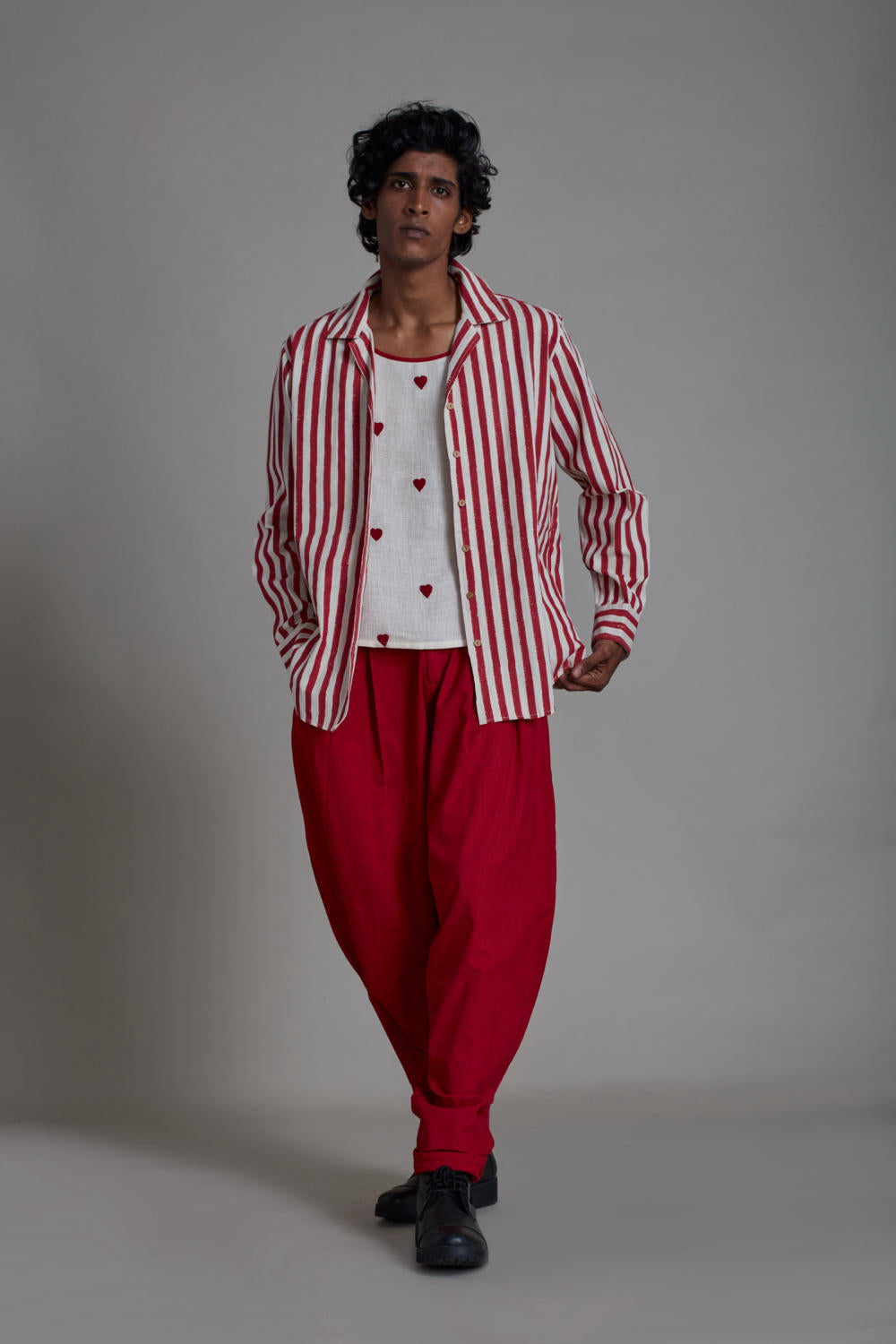 RED STRIPED TAASH SET-3 PCS