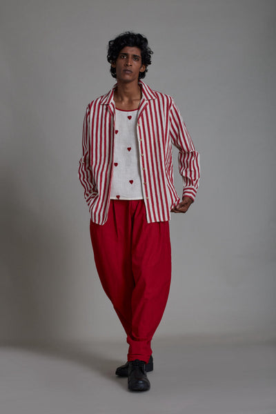 RED STRIPED TAASH SET-3 PCS