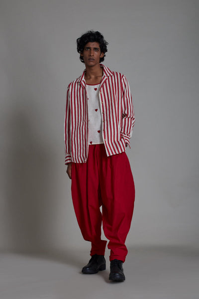 RED STRIPED TAASH SET-3 PCS