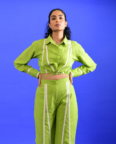 SCREAM GREEN TIE UP TOP