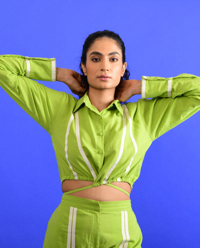 SCREAM GREEN TIE UP TOP