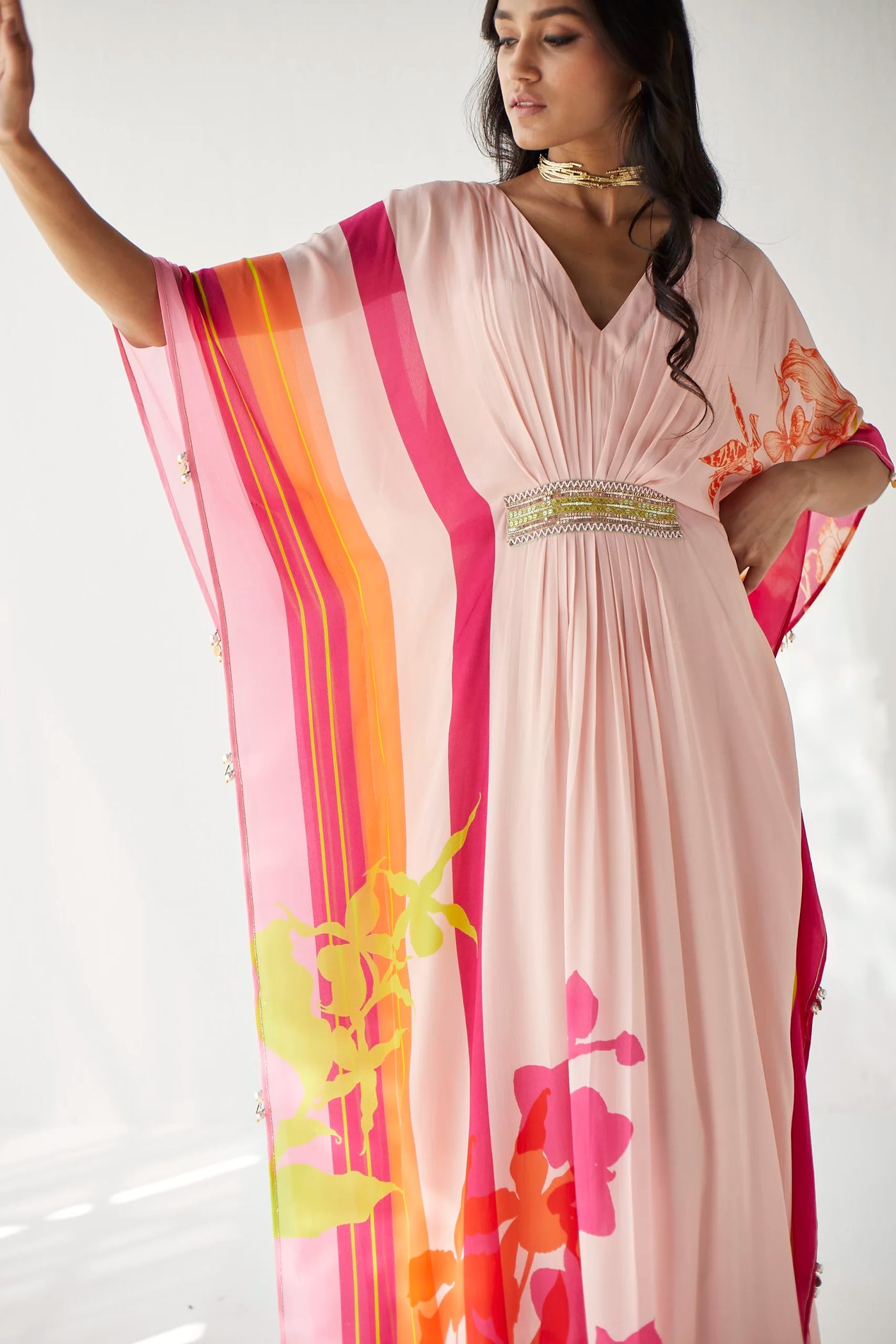 NUDE PINK BELT KAFTAN