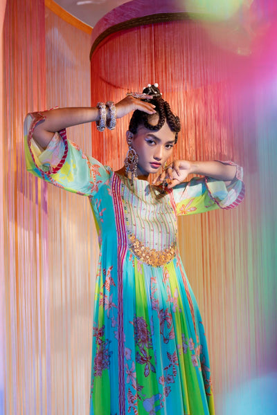 FEROZY ORCHID FRONT PUCKERING YOKE KURTA SET