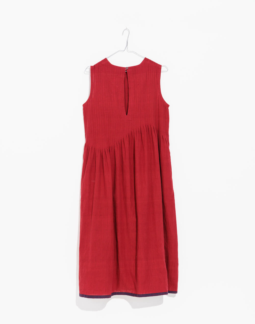 Red pleated midi dress - Red