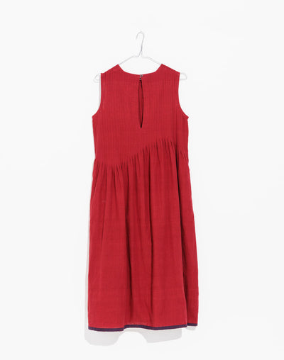 Red pleated midi dress - Red