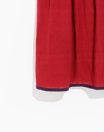 Red pleated midi dress - Red