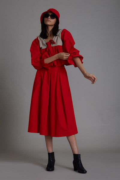 Red & Beige Bow Set