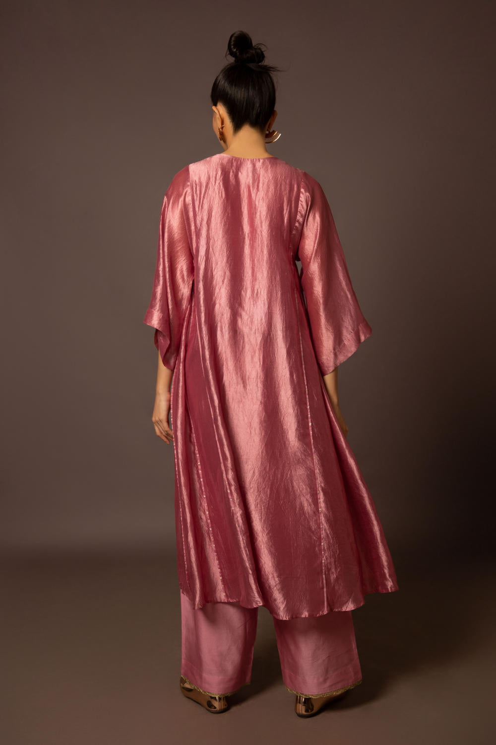 Rose Pink Dupion silk with Pita Butas