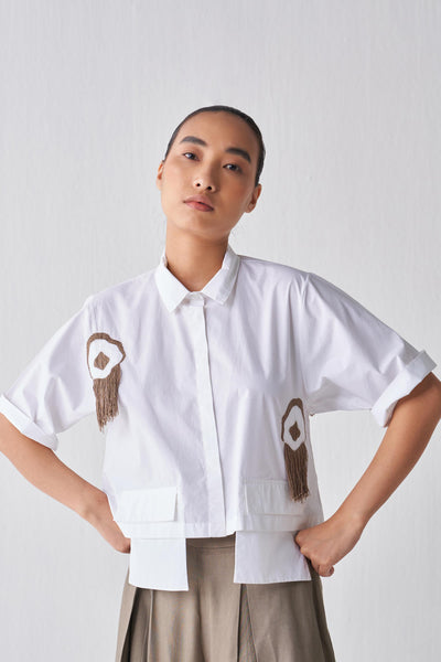 CROP FRINGE TOP  CO-ORD