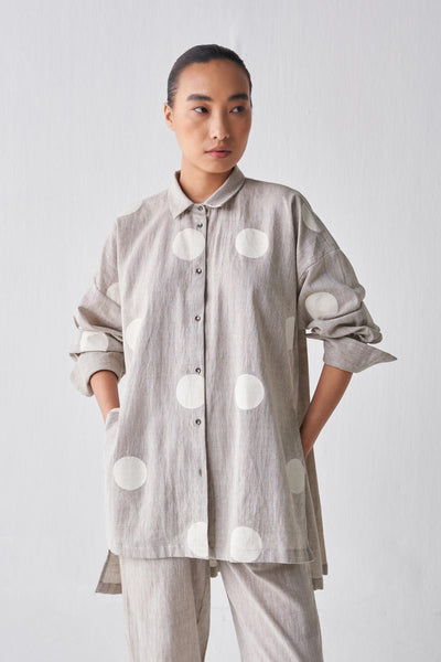 COLLARED BACK PLEAT SHIRT CO-ORD